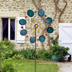 Windrad JADE FLOWER Metall Windspiel Gartenstecker H122 Ø34 Mehrfarbig