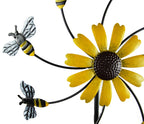 Windrad Biene mit Sonnenblume - Höhe 150 cm - Metall - Garten Dekoration