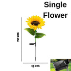 Wasserdichte LED Solar Sonnenblumen Gartenlichter, warmes goldenes Licht, 70 cm Höhe, ABS-Kunststoff