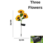 Wasserdichte LED Solar Sonnenblumen Gartenlichter, warmes goldenes Licht, 70 cm Höhe, ABS-Kunststoff
