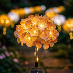 Solarbetriebene Hortensien-Gartenlichter, wasserdichte LED-Laternen-Dekoration mit realistischem Blumeneinsatz