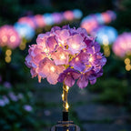 Solarbetriebene Hortensien-Gartenlichter, wasserdichte LED-Laternen-Dekoration mit realistischem Blumeneinsatz