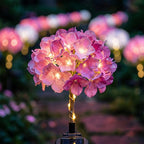 Solarbetriebene Hortensien-Gartenlichter, wasserdichte LED-Laternen-Dekoration mit realistischem Blumeneinsatz