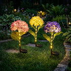 Solarbetriebene Hortensien-Gartenlichter, wasserdichte LED-Laternen-Dekoration mit realistischem Blumeneinsatz