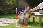 Hasenfigur für Gartendekoration, handbemalt, wetterfest, 2er-Set