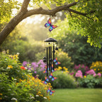 Buntes Schmetterlings-Windspiel Metall Garten Dekor Hängend Terrasse Außen