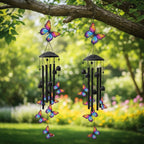 Buntes Schmetterlings-Windspiel Metall Garten Dekor Hängend Terrasse Außen