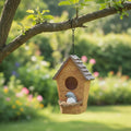 Hölzernes Vogelhaus-Dekor, hängende Garten-Vogel-Nest-Verzierung, 19 cm