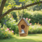 Hölzernes Vogelhaus-Dekor, hängende Garten-Vogel-Nest-Verzierung, 19 cm