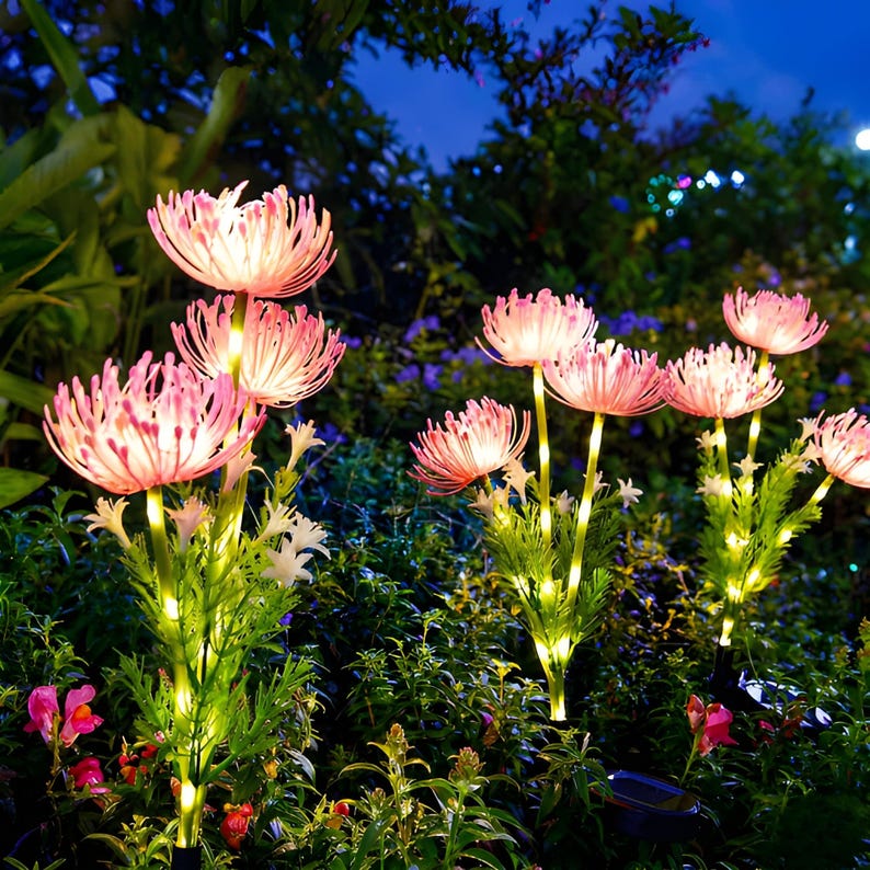 Solar Blumen Garten Lichter LED Pfahlleuchten Außen Wasserdicht Blumen Weg Lichter Hof Dekor Beleuchtung