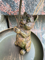 Metall Vogelhaus mit Eichhörnchen und Regenschirm, Antikes Bronze-Finish, für Garten Hof Dekoration