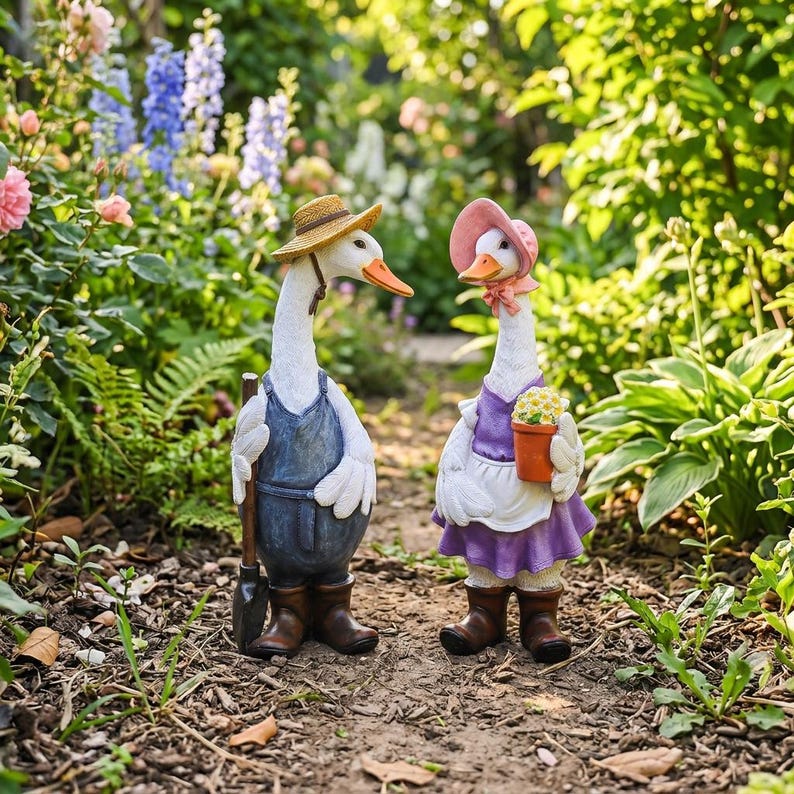 Mini-Harz-Entenfigur realistische Entenstatue Feengarten-Dekor Bauernhaus-Tierverzierung