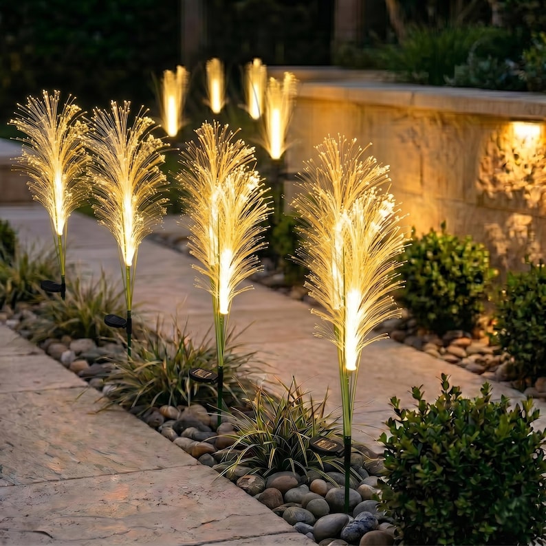 88 cm Solarbetriebene LED-Gartenleuchten, Warmweiß, Wasserdicht