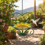 Hängende Eisenblumen-Herz-Vogeltränke-Feeder - Garten-Terrassen-Dekor-Wassertablett