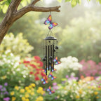 Buntes Schmetterlings-Windspiel Metall Garten Dekor Hängend Terrasse Außen