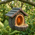 Vogelhaus Hängend Baumstumpf Harz 12 cm Braun – Outdoor Vogelhäuschen