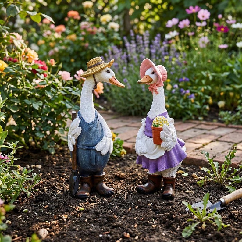 Mini-Harz-Entenfigur realistische Entenstatue Feengarten-Dekor Bauernhaus-Tierverzierung