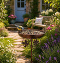 Metall Vogeltränke Stand Garten Vogel Samen Schale Dekorative Vogeltränke Schüssel Kolibri Gartenfutterpfahl Terrasse Yard Decor