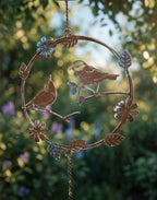 Retro Gusseisen Vogel Windspiel Garten Decor Landhaus Stil Antik Bronze