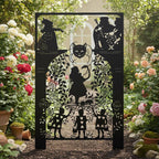 Fantasy Garten Pfahl, Metall Yard Kunst, Grinsekatzen Silhouette, Rosengarten Dekoration