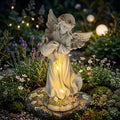 Solar Engel Gartenstatue mit Gießkanne Licht, Harz Outdoor Skulptur, Fee Garten Dekor