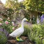 Gänsehof-Statue, realistische Gartenvogel-Dekoration, wetterfeste Rasenskulptur