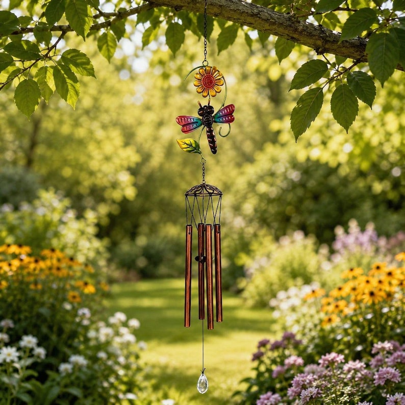 Metall Garten Windspiel Kolibri Libelle Schmetterling Hängend Dekor