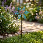 Metall Garten Windmühle Schmetterling Windspiel, Outdoor Yard Decor, Rasen Ornament, 90cm Gesamthöhe