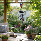 Garten Windspiel Schmetterling Kolibri Kardinal Libelle, Aluminium Klangspiel, 90-99 cm