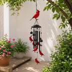 Garten Windspiel Schmetterling Kolibri Kardinal Libelle, Aluminium Klangspiel, 90-99 cm