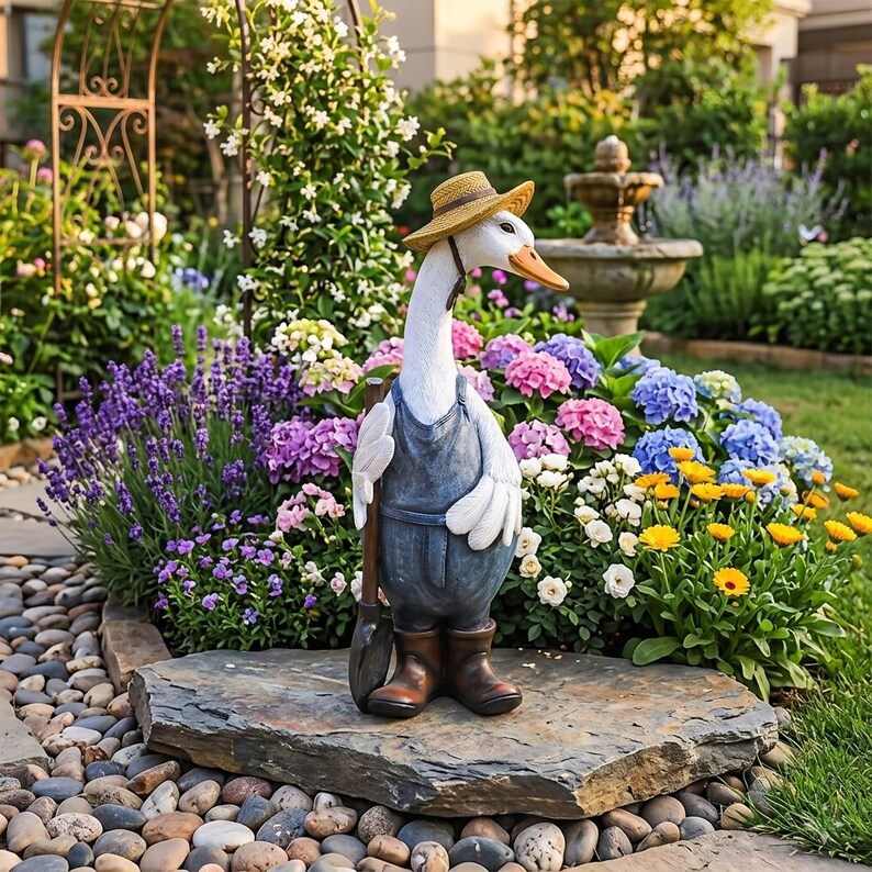 Mini-Harz-Entenfigur realistische Entenstatue Feengarten-Dekor Bauernhaus-Tierverzierung