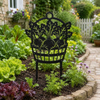 Rübenkorb Gartenstecker, schwarzes Silhouette-Design, Metall, für Gemüsegarten, Blumenbeet, Gartendekor