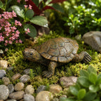 Harz Schildkröte Gartenfigur 7cm, realistische Teichverzierung, wetterbeständige Outdoor Dekoration, rustikale Hofdekoration