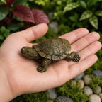 Harz Schildkröte Gartenfigur 7cm, realistische Teichverzierung, wetterbeständige Outdoor Dekoration, rustikale Hofdekoration