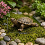 Harz Schildkröte Gartenfigur 7cm, realistische Teichverzierung, wetterbeständige Outdoor Dekoration, rustikale Hofdekoration