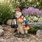 Solar Zwerg Pilz Laterne Statue für Garten, 27,5 cm, Kunstharz, Außendekoration