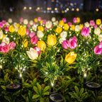 Solar Gardenia Blumenlichter, LED Blumenlampe im Freien, wasserdichter Terrasse Yard Gartendekor, Warmweiß