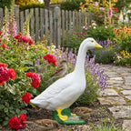 Gänsehof-Statue, realistische Gartenvogel-Dekoration, wetterfeste Rasenskulptur