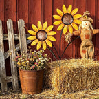 Metall Sonnenblume Garten Spinner Rustikales Schmiedeeisen Yard Dekor